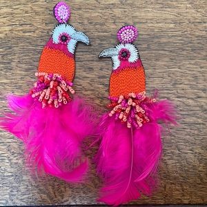 beaded bird earrings